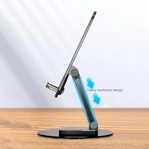 HT-A10 Masaüstü Telefon Tablet Tutucu Stand Taşınabilir Portatif Metal Taban 360 Derece Dönebilir - Görsel 3