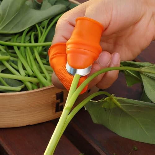 Silikon Baş Parmak Bıçağı Seti – Bahçe Ayırıcı, Parmak Hasat Aleti, Meyve ve Sebze Soyma, Zencefil, Sarımsak, Domates, Fasulye, Salatalık İçin Koruyucu Parmak Kılıfı | S128 - Görsel 3