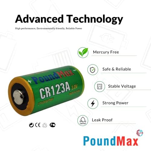 Alternative view of PoundMax CR123A 3 V DL123A / EL123A / CR123A / CR17345 CR123 Lityum-İyon Fotoğraf Pili