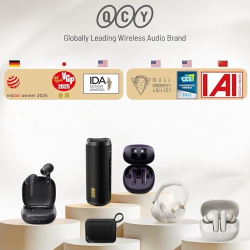 QCY Buds Bluetooth Kulaklık - Şık Tasarım - iPX4-35 Saat Ultra Uzun Pil Ömrü - Düşük Gecikme 0.06s -AI Gri