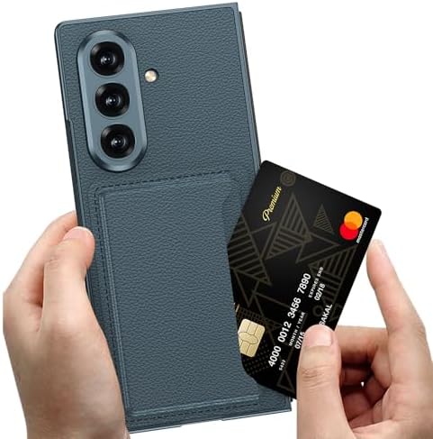 Alternative view of Senon Galaxy Z Fold 7 Suni Deri Arka Yüzey Zore Kartlıklı Kıpta Silikon Kapak (Titanyum)