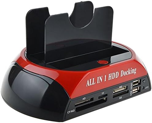 PX-385 Harici USB 2.0 2.5/3.5 IDE + SATA HDD Docking, Kart Okuyuculu Harddisk Okuma Adaptörü, Eski IDE SATA Disk Veri Aktarım Çevirici, PC Laptop Teknik Servis İçin Harici Disk Bağlantı Aparatı