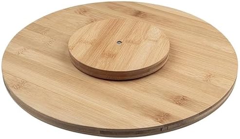 Alternative view of Bambu Dönerli Sunum Tahtası, 360 Derece Dönebilen Yuvarlak Pizza ve Kahvaltı Sunum Tepsisi (30 cm)