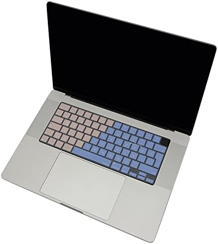 MacBook Türkçe Q Klavye Koruyucu Mavi Pembe M1-M5 | Air 13.6 A2681 A3113 A3240 A3449 | Pro 14 A2442 A3426 A3434 | Pro 16 A2485 A3429 | Neo 13 | Ultra İnce Silikon Keyboard Cover Touch ID