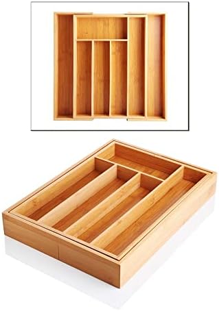 7 Bölmeli Bambu Kaşıklık Antibakteriel Çekmece içi Düzenleyici Organizer