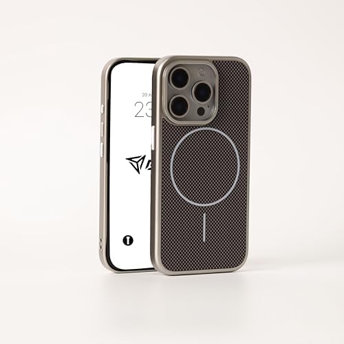 iPhone Karbon Fiber Görünümlü M-Safe Destekli Ultra Korumalı Slim Fit Kılıf (Gümüş, iPhone 16 Pro) - Görsel 3