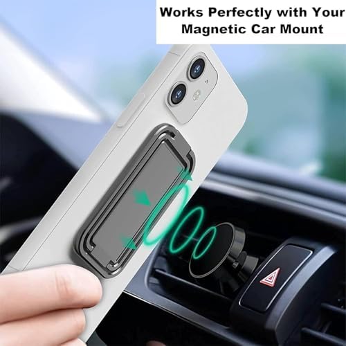 Alternative view of Cep telefonu tutucusu, ultra ince 360° dönebilen telefon arka tutucu, katlanabilir manyetik phone grip stand, el/yatak için evrensel manyetik araç tutucu (Metal siyah)