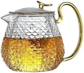 Alternative view of Modern Cam Demlik 550 ml - Isıya Dayanıklı, Cam Süzgeçli Ve Altın Kulplu Çay Keyfi