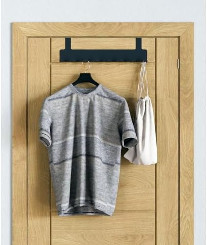 Alternative view of Metal Mat Siyah Kapı Arkası Askılık – 8 Kancalı Amerikan Tipi Organizer Askı, Banyo ve Oda Kapıları İçin Pratik Askılık, Delmeden Montajlı Kapı Arkası Askı (Siyah)