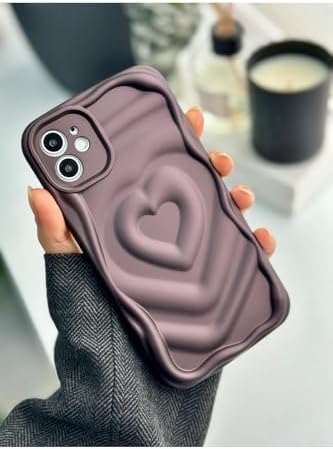 Alternative view of İPhone 12 ile Uyumlu 3d Kabartma Mat Kalp Silikon Kılıf