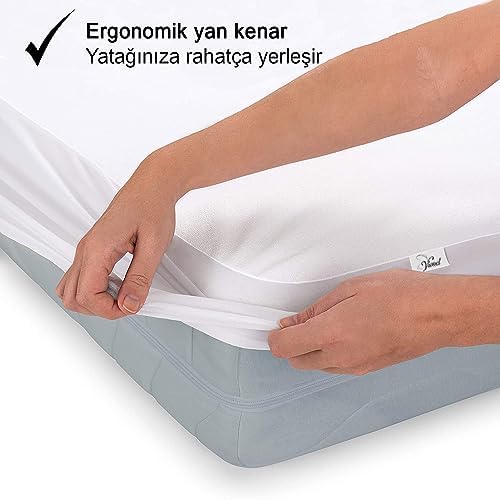 Alternative view of Vionel Home%100 Pamuk, Full Kenar Fitted Sıvı Geçirmez,Tek, Çift Kişilik Bebek Yatak Koruyucu Çarşaf Alez (90x200)