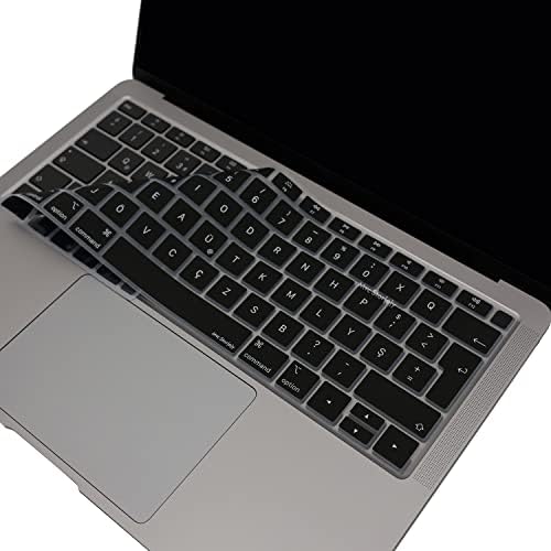 Alternative view of MacBook Air 13 Retina Türkçe F Klavye Koruyucu A1932 A2179 A2337 M1 | 2018-2020 Uyumlu Silikon Keyboard Cover Touch ID Siyah Siyah