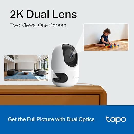 C245D | 2K 3MP Çift Lensli Akıllı Güvenlik Kamerası | 360° | Geniş Açı ve Tele-Lens | Akıllı Hareket Takibi | AI Kişi ve Bebek Ağlaması Algılama | Çift Ekran İzleme|Bulut/SD Kart