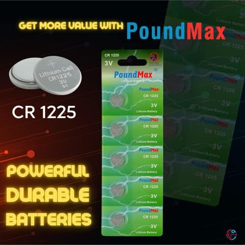 Alternative view of PoundMax 1225 CR1225 DL1225 3 V lityum düğmeli piller (5'li paket)