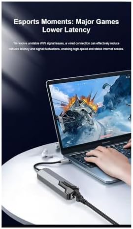 USB-C to Gigabit Ethernet Adaptör 3 Port USB 3.0 Hub + PD Şarj Destekli Çoklayıcı, 1000 Mbps RJ45 Kablolu İnternet, 5Gbps Veri Aktarımı | ZR1158 - Görsel 2
