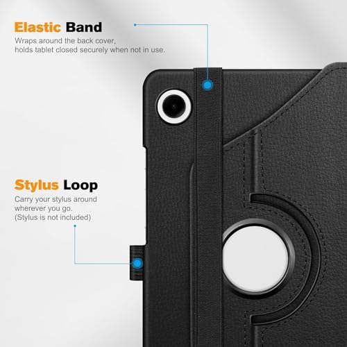 Alternative view of Galaxy Tab A9 Plus X210/Galaxy Tab A11+ Yatay ve Dikey Standlı 360 Derece Döner Tablet Kılıfı Siyah