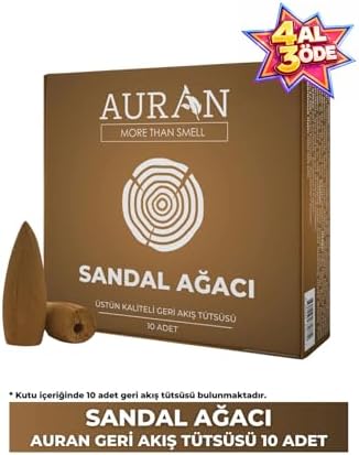 Alternative view of AURAN Sandal Ağacı Kokulu Geri Akış Tütsüsü konik Tütsü Sandal Wood Backflow Incense Cones 10 Adet