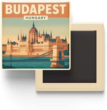 Alternative view of Budapeşte Macaristan - Parlamento Binası - Baskılı Buzdolap Magneti Kare 9x9 cm