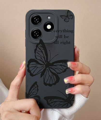 Tecno Spark 20 Pro İle Uyumlu Siyah Kılıf Üzerine UV Baskılı Desenli Telefon Kılıfı – Şık, Dayanıklı ve Hafif Koruma Kılıfı – Özel Tasarım ile Estetik Görünüm (everygood) - Görsel 2