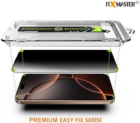 Fixmaster iPhone 17 Pro Max Uyumlu Ultra Clear HD (ŞEFFAF) Temperli Cam, Easy Fix Kolay Kurulum Serisi Yüksek Kaliteli Ekran Koruyucu - Görsel 3