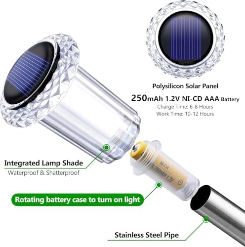 Alternative view of Neo Vista 6 Adet Kazıklı Solar Kristal Elmas Görünümlü Bahçe Aydınlatması, Güneş Enerjisi İle Çalışan Bahçe Işıkları