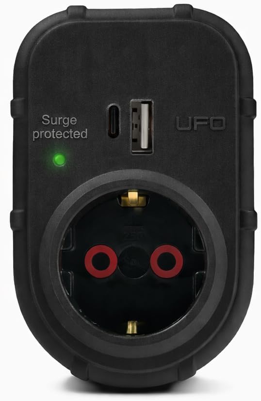 Alternative view of Yeni Tekli Akım Korumalı 5V 2,4A USB ve Type-C ile Hızlı Şarj, Topraklı Priz, Sürekli Koruma, 16A 250V, Max 3500W Aşırı Yük Koruması (Siyah)