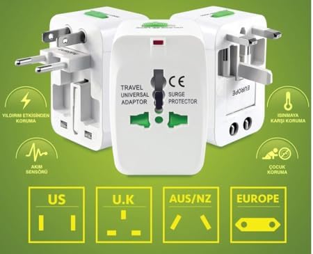 Universal Çoklu Priz Çevirici Seyahat Adaptörü Fiş/Seyahat Adaptörü/Power Charger Plug All in One World Travel adaptörü EU US UK AU China - Görsel 3