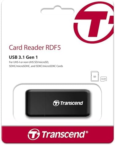Transcend USB 3.0/3.1 Gen 1 çok fonksiyonlu kart okuyucu TS-RDF5K, siyah - Görsel 3