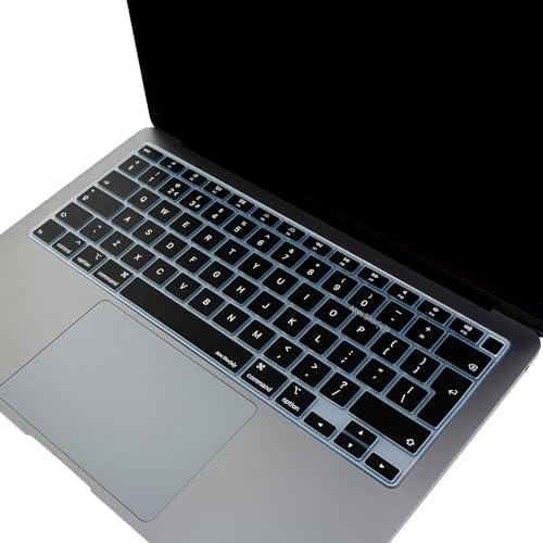 Alternative view of UK İngilizce Klavye Koruyucu MacBook Air A1932 A2179 A2337 M1 Uyumlu | Avrupa İngilizce ISO Ters L Enter | İnce Silikon Keyboard Cover Siyah Siyah
