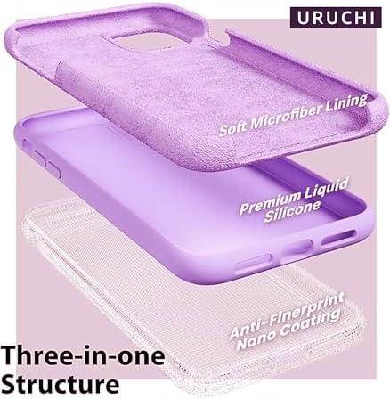 Alternative view of Apple iPhone 11 Kılıf 6.1 ile Uyumlu,  İnce Sıvı Silikon 3 Katmanlı Tam Kaplamalı Yumuşak Jel Kauçuk Kılıf Kapak 6.1 inç, Soft Lila