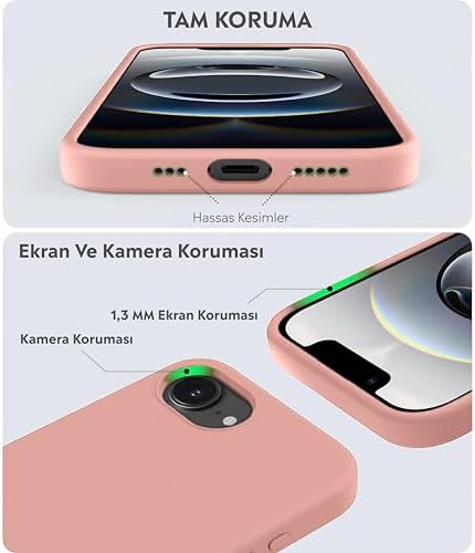 iPhone 17E / iPhone 16E Kılıf İnce Sıvı Silikon 3 Katmanlı Tam Kaplamalı Yumuşak Jel Kauçuk Kılıf Kapak, Şeftali (36) - Görsel 2