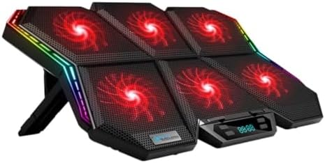 Led Işıklı Ayarlanabilir 7 Kademeli Stand 6 Fanlı Göstergeli Notebook Laptop Soğutucu Turbo Fan