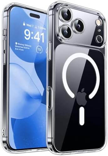 Alternative view of , iPhone 17 Pro, MagSafe ile Uyumlu Güçlü Manyetik Kılıf, Sararmaz Sert PC Çevre Dostu Kapak, Ahize/Hoparlör Filtreli, Gerçek Buton Hissi, Kamera Yükseltili, İnce Kapak, Case (Şeffaf)