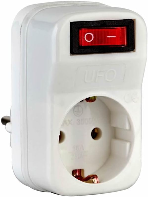 Tekli Akım Korumalı Anahtarlı Priz 16A 250V, Max 3500W Aşırı Yük Koruması (Beyaz) - Görsel 3