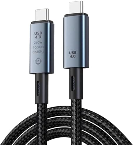Alternative view of 40Gbps 240W 4.0 Thunderbolt Type-C to Type-C Şarj, Data ve 8K 60Hz Görüntü Aktarım Kablosu Tip C 1 Metre ZR852