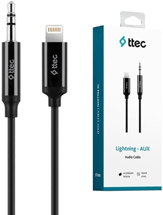 Alternative view of Aux to Lightning iPhone Ses Kablosu 100 cm, 1 metre Siyah 2 Yıl Garantili Yüksek Kalite - 2DK42S