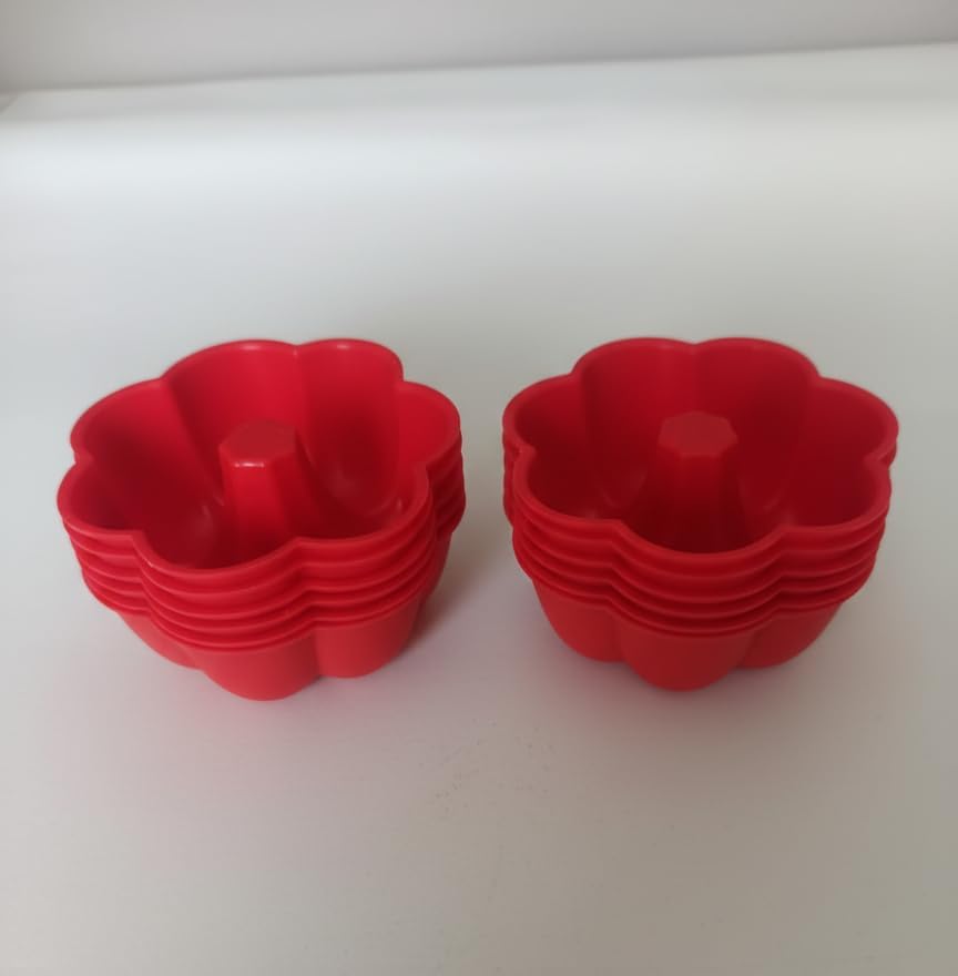 Alternative view of Silikon Muffin Kalıbı, Göbekli ve Çiçek Desenli – 6’lı Paket Isıya Dayanıklı Yapışmaz (2)