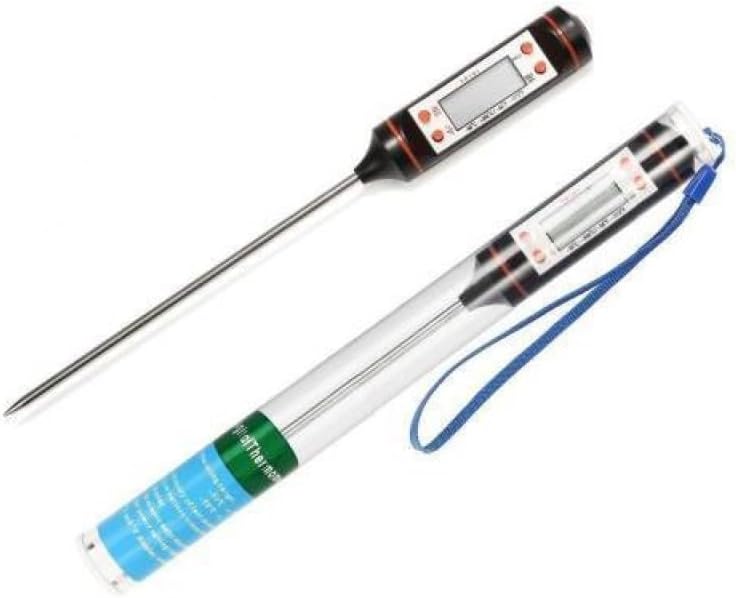 Dijital Gıda ve Et Termometresi - LCD Ekranlı Hızlı Ölçüm Saplama Termometre - Mutfak, Barbekü, Süt ve Su İçin Hassas Sıcaklık Ölçer