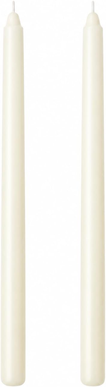 Alternative view of 2’li Beyaz Şamdan Mum Seti 25 cm – Dekoratif İnce Şamdan Mum, Kokusuz Parafin Wax,%100 Pamuk Fitil, El Döküm, Uzun Süre Yanma (~10 Saat), Şık Sofra, Davet, Nişan, Düğün ve Ev Dekorasyonu İçin