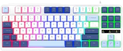 Alternative view of James Donkey JDK87 Rainbow Mekanik Hisli Membran Türkçe Q Gaming 88 Tuş Beyaz Klavye