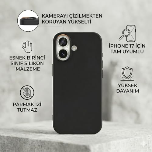 Spia Apple iPhone 17 ile Uyumlu Kılıf Siyah Lansman Kapak Orijinal (Apple iPhone 17 ile Uyumlu, Siyah) - Görsel 3