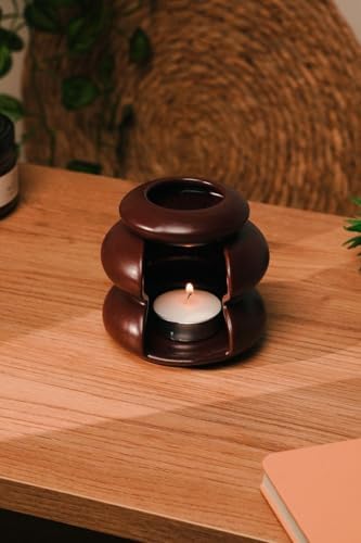 Love Bundles Bordo Mat Modern Tasarım Seramik El Yapımı Buhurdanlık Bordo