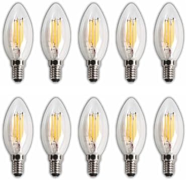 LED Rustik Mum Buji Ampul – E14 Duy, 4W (35W Eşdeğer), 3000K Günışığı, 400 Lümen – 220-240V, 3.5x10 cm – 10’lu Paket