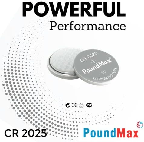 PoundMax 5 x CR2025 lityum düğme pil, 3 V pil, sızdırmaz, cıva içermez, uzun ömürlü – Elektronik küçük cihazlar, araba anahtarları, uzaktan kumandalar, tıbbi ve akıllı ev cihazları için - Görsel 3