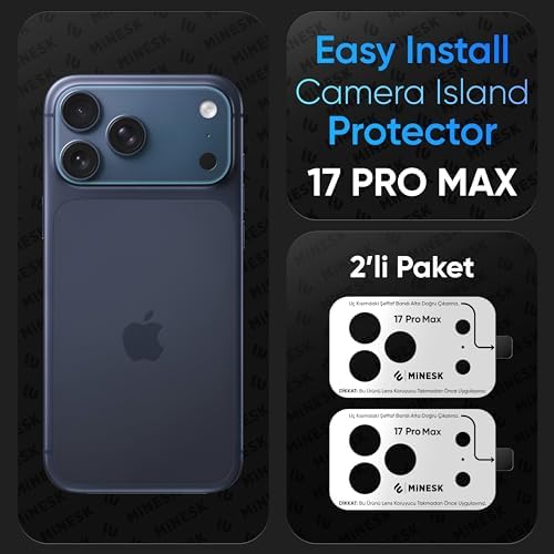 iPhone 17 Pro Max için Kolay Kurulum Kamera Adası Lens Etrafı Koruyucu TPU Film – Tam Kaplayan Koruma 2’li Paket (17 Pro Max) - Görsel 2