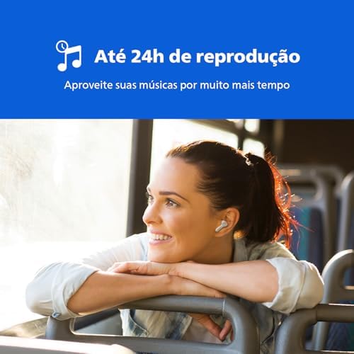 TWS Kablosuz Bluetooth Kulaklık, Mikrofonlu, Bar Tasarımlı, IPX4 ve 24 Saatlik Toplam Güç Kaynağı, Beyaz TAT1109WT/00