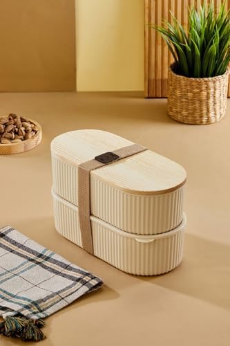 Bambu Kapaklı Saklama Kabı 800 ml x2 - Görsel 3