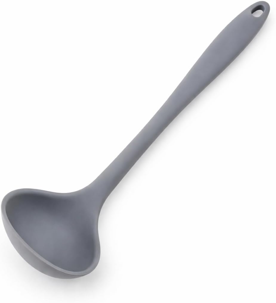 Alternative view of Silikon Kepçe, Sert Uçlu Çorba Kepçesi, Yemek Servis Kepçesi, Yanmaz Yapışmaz Çizmez Mutfak Servis Kaşığı, Karışık Asorti Renk Gönderilir, Tencere Tava Uyumlu