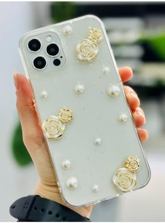 Iphone 12 ve 12 Pro ile Uyumlu İNCİ GÜL Tasarım Oyuncaklı Esnek Silikon Kılıf - Görsel 3