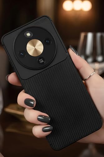 Honor Magic 8 Lite Uyumlu TPU Silikon Kılıf, Ultra Slim Fit Karbon Fiber Desenli, Darbe Emici, İnce ve Hafif, Şık ve Koruyucu (Siyah) - Görsel 2